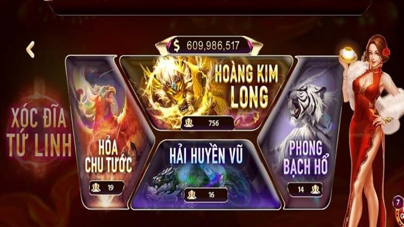 Luật chơi của game Xóc đĩa tứ linh 